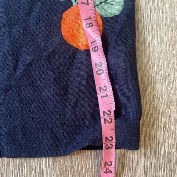 New nwt Ann Taylor Orange linen blend v neck blouse size small navy blue - Picture 6 of 7